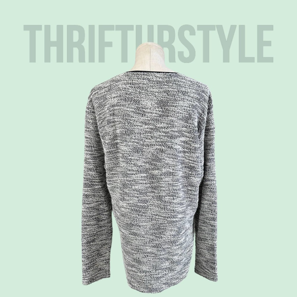 7Diamonds Fit Burgos Knit Sweater Crewneck Long Sleeve Gray Black Pattern - Picture 2 of 9